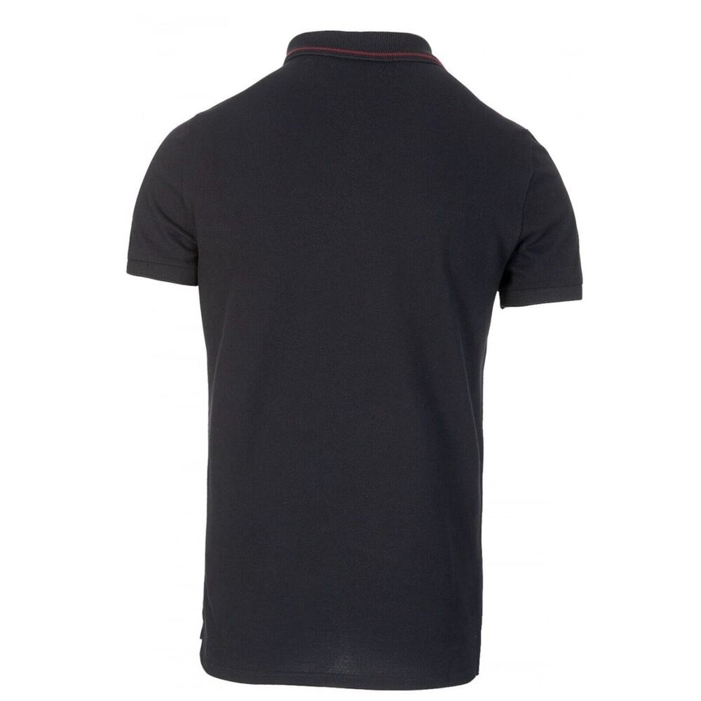 Burberry Chest Logo Atkins Black Pique Cotton Polo Shirt Dry Cleaned Slim Fit LG - Picture 3 of 13